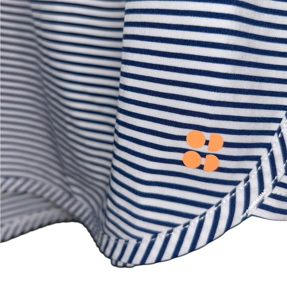 Sweaty Betty London Surfs Up Striped Board Shorts Size Medium Beetle Blue Stripe - Picture 4 of 10